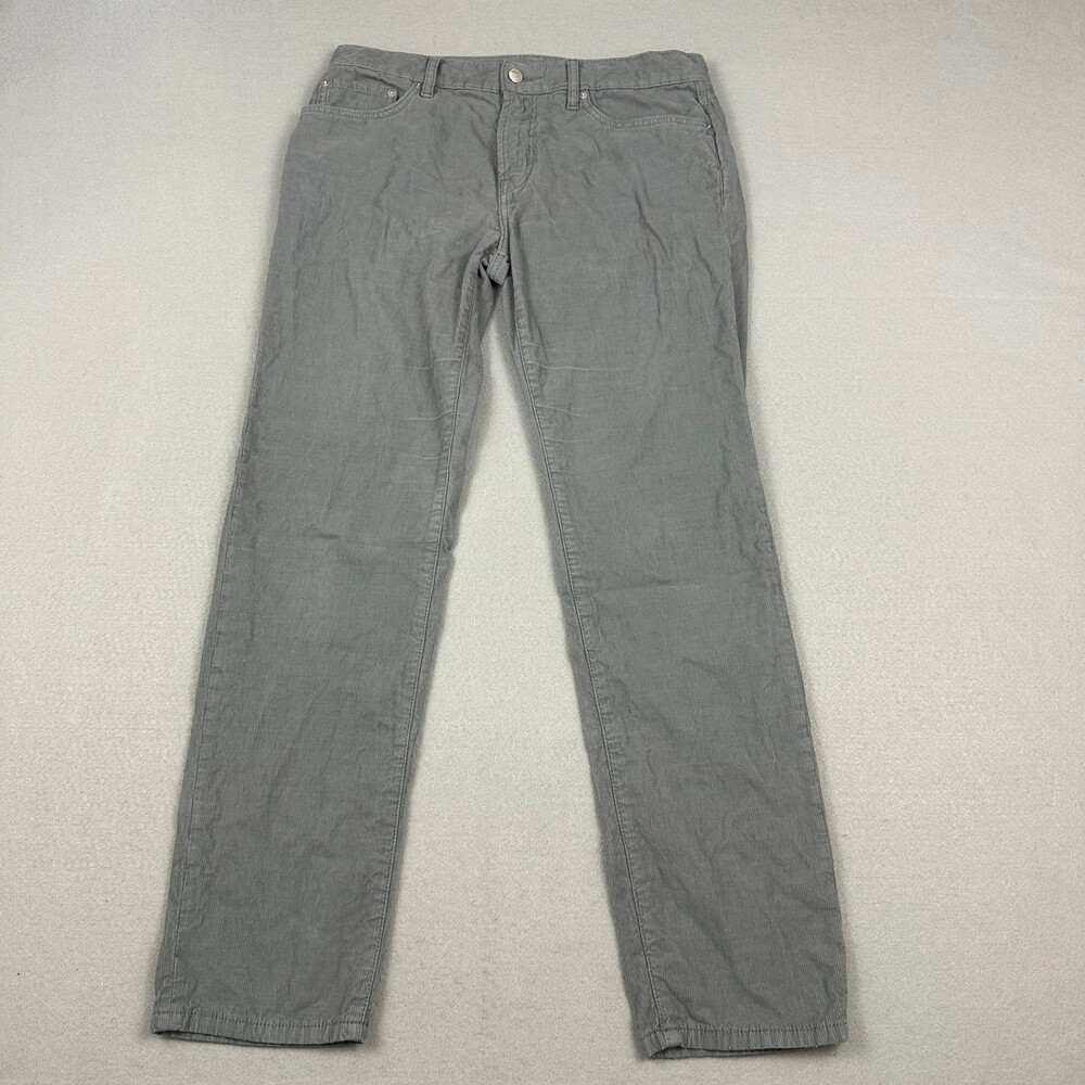 Outerknown Corduroy Pants Men 32 Gray Solid Straight Leg Flat Front Outdoors
